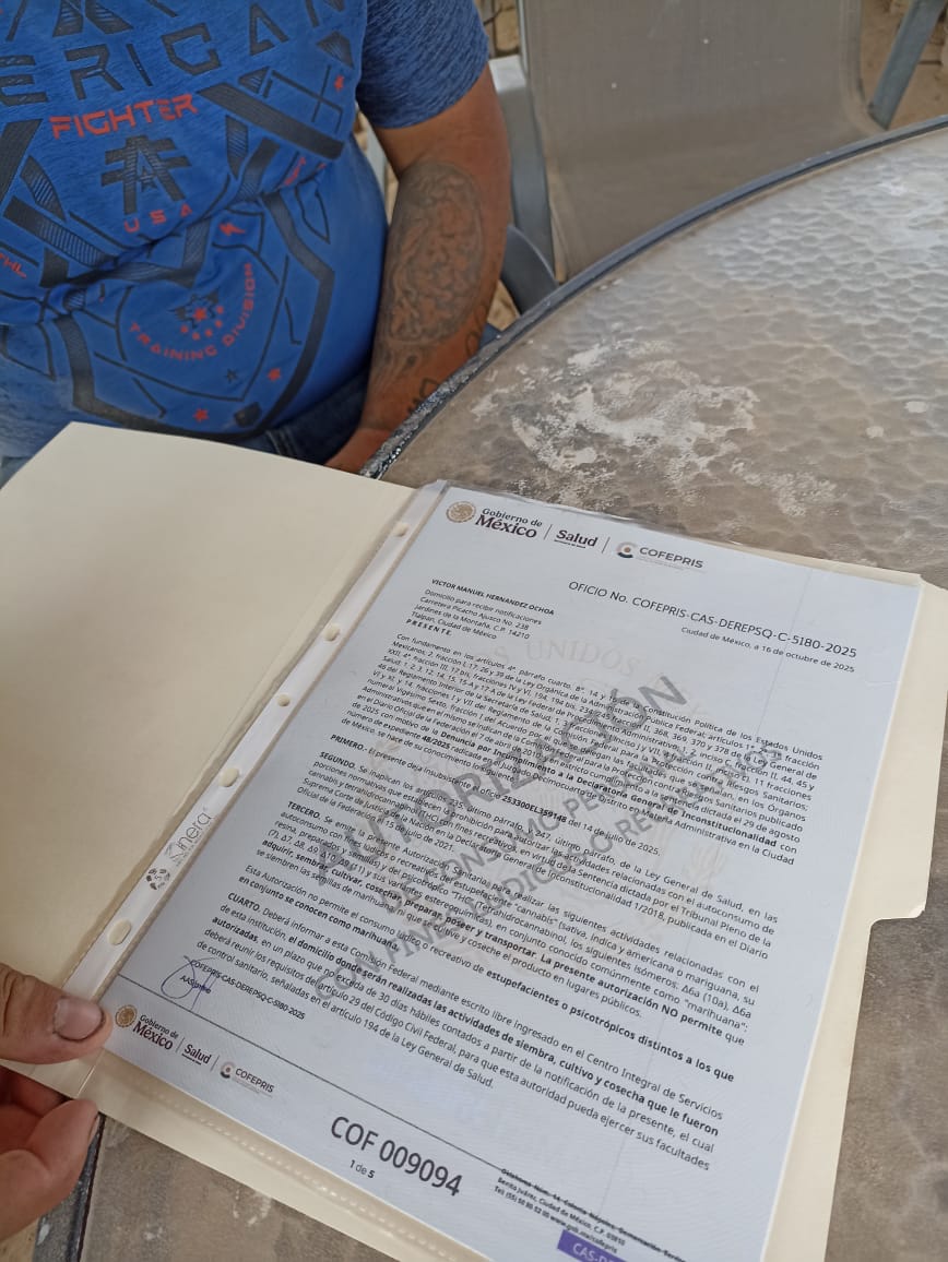 Documento oficial COFEPRIS de Autorización Sanitaria